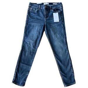 Skinnygirl Maggie Skinny Ankle mid-rise med/dark wash black stripe jeans 29/8